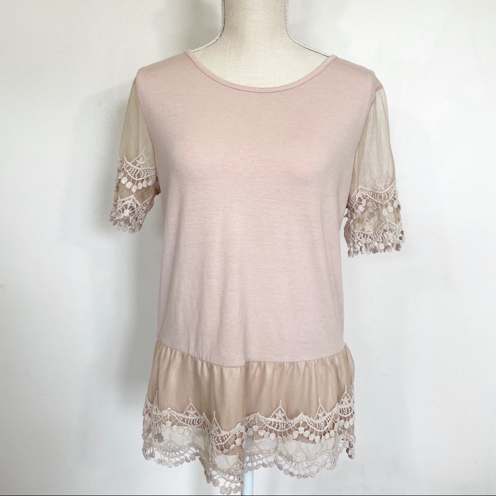 Adiva Embroidered Peplum Blouse Size Medium